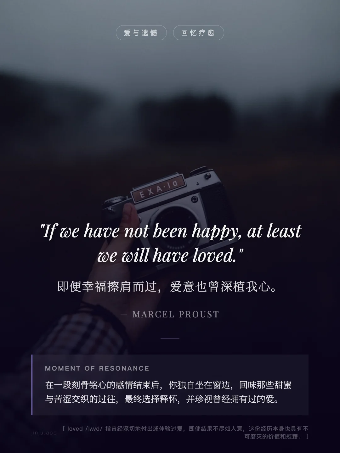 即便幸福擦肩而过，爱意也曾深植我心。